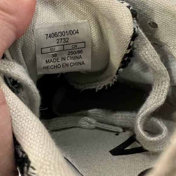 ZARA Chunky Sole Tweed Platform Retro Vegan Leather Sneakers Size 38/ US 7.5 - Picture 8 of 9